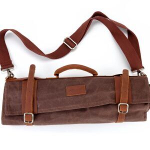 Wax Canvas & Leather Knife Roll